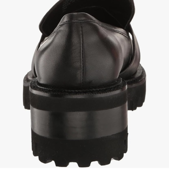 New Aerosoles Women’s Lilia Loafers Black Leather Size 8 Shoes Chunky Flats Work - Picture 2 of 12